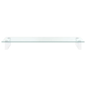 Monitorständer Weiß Hartglas 80x35 cm