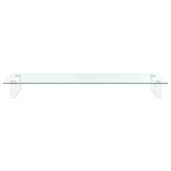 Monitorständer Weiß Hartglas 80x35 cm