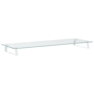 Monitorständer Weiß 100 cm Hartglas Metall