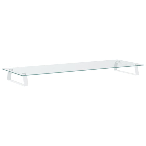 Monitorständer Weiß 100 cm Hartglas Metall