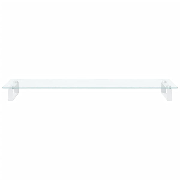 Monitorständer Weiß 100 cm Hartglas Metall