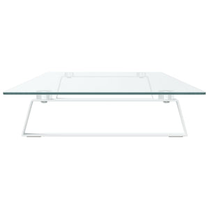 Monitorständer Weiß 100 cm Hartglas Metall