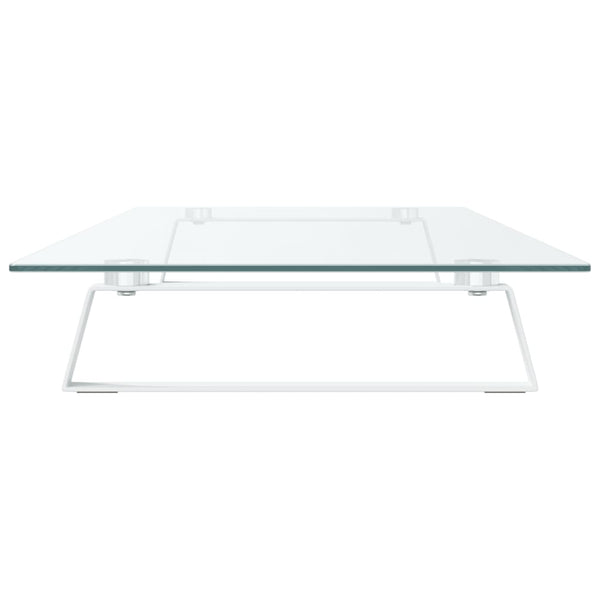Monitorständer Weiß 100 cm Hartglas Metall