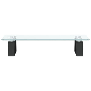 Monitorständer Schwarz Hartglas Metall 40x20x8cm
