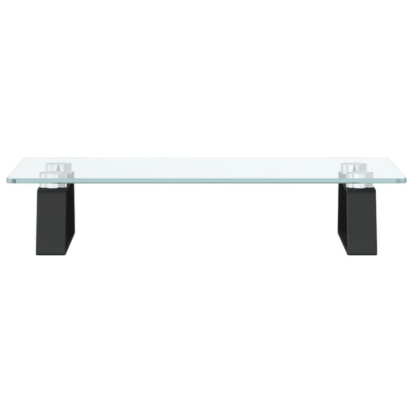 Monitorständer Schwarz Hartglas Metall 40x20x8cm