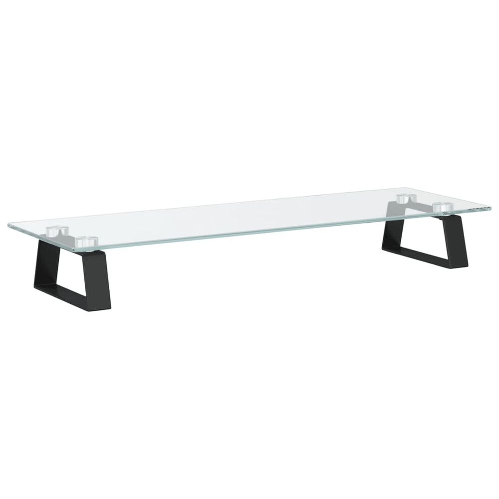 vidaXL Support d'écran noir 60x20x8 cm Verre trempé et métal