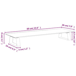 Monitorständer Schwarz 60x20 cm