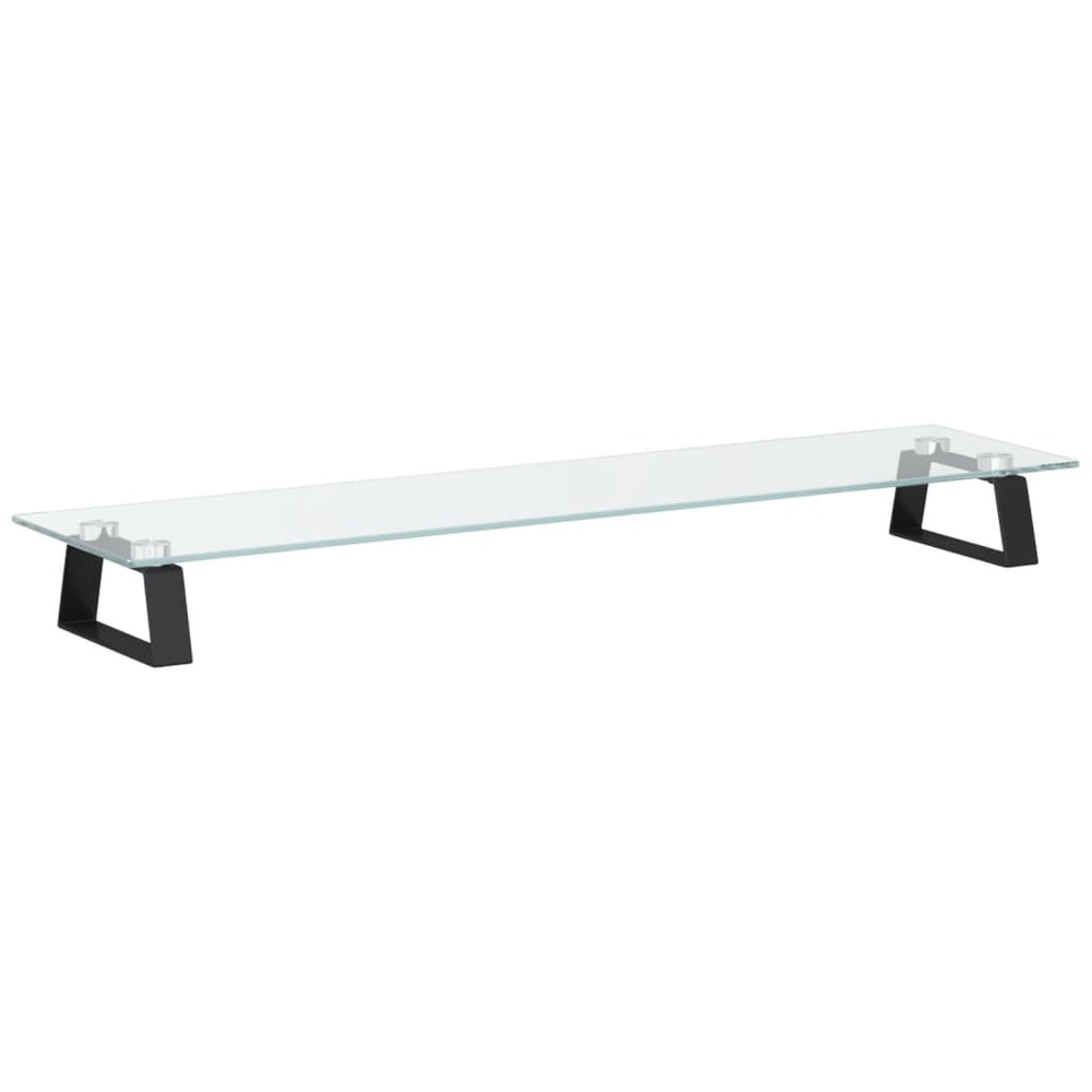 vidaXL Support d'écran noir 80x20x8 cm Verre trempé et métal