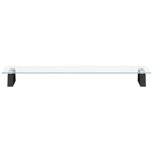 Monitorständer Schwarz Hartglas Metall 80x20 cm