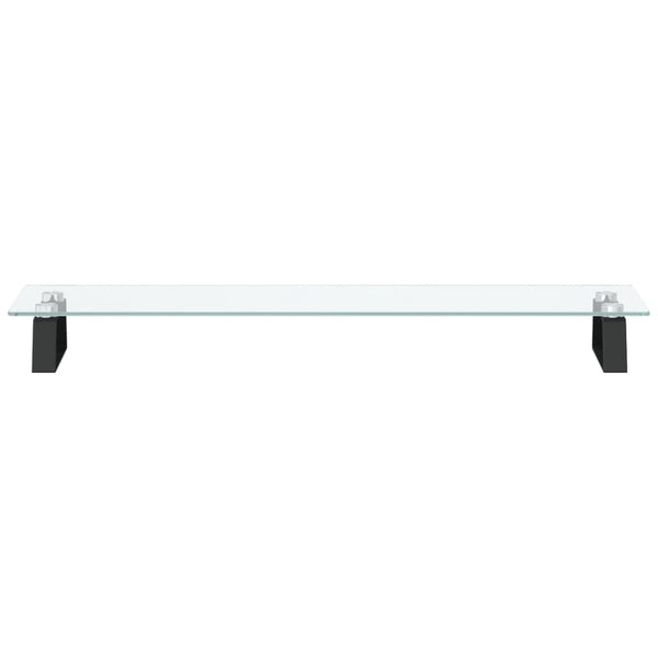 Monitorständer Schwarz Hartglas Metall 80x20 cm