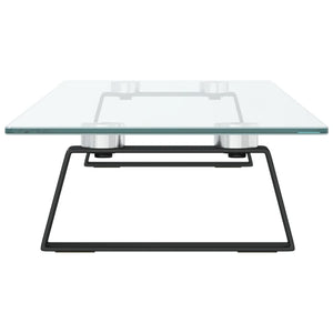 Monitorständer Schwarz Hartglas Metall 80x20 cm
