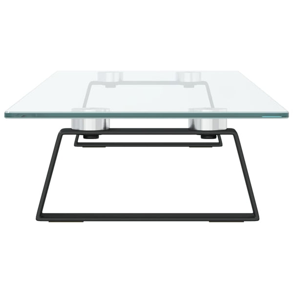 Monitorständer Schwarz Hartglas Metall 80x20 cm