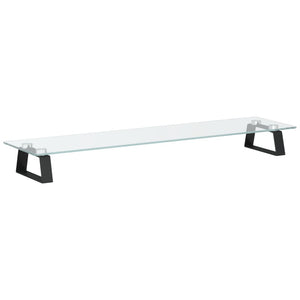 Monitorständer Schwarz Hartglas Metall 80x20 cm