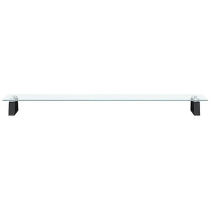 Monitorständer Schwarz Hartglas Metall 100x20x8 cm