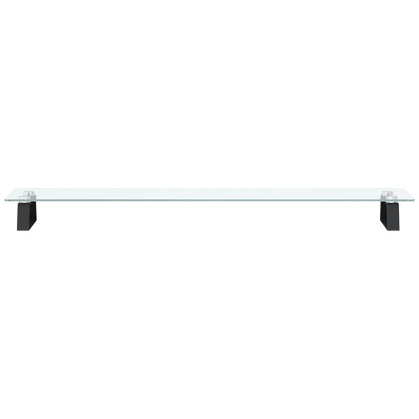 Monitorständer Schwarz Hartglas Metall 100x20x8 cm