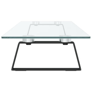Monitorständer Schwarz Hartglas Metall 100x20x8 cm