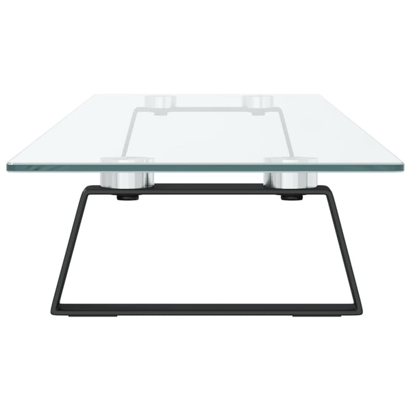 Monitorständer Schwarz Hartglas Metall 100x20x8 cm