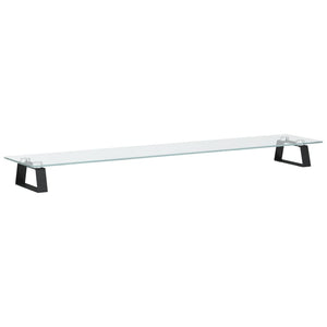 Monitorständer Schwarz Hartglas Metall 100x20x8 cm