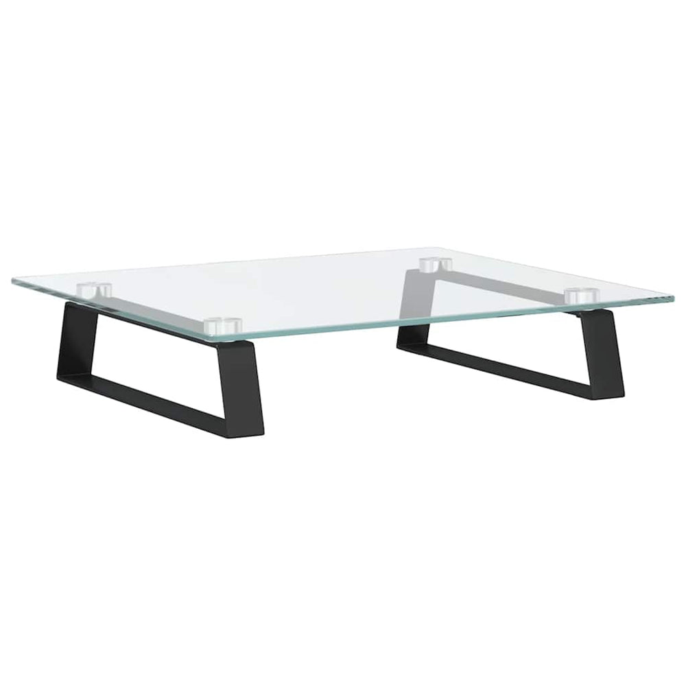 vidaXL Support d'écran Noir 40x35x8 cm Verre trempé et métal