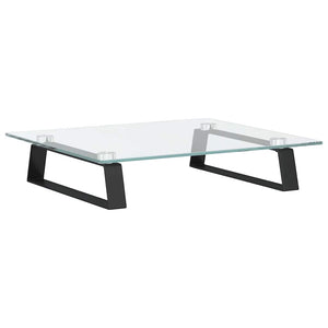 Monitorständer Schwarz Hartglas Metall 40x35x8 cm