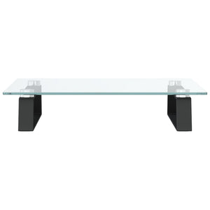 Monitorständer Schwarz Hartglas Metall 40x35x8 cm