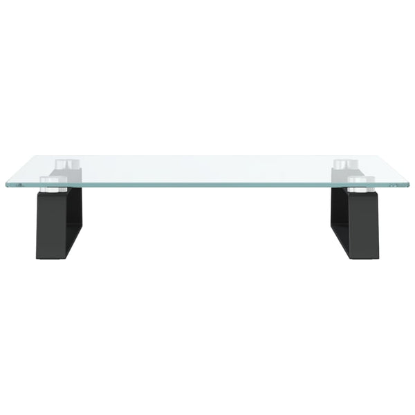 Monitorständer Schwarz Hartglas Metall 40x35x8 cm