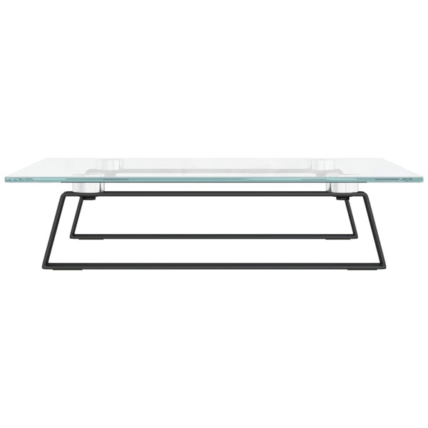 Monitorständer Schwarz Hartglas Metall 40x35x8 cm