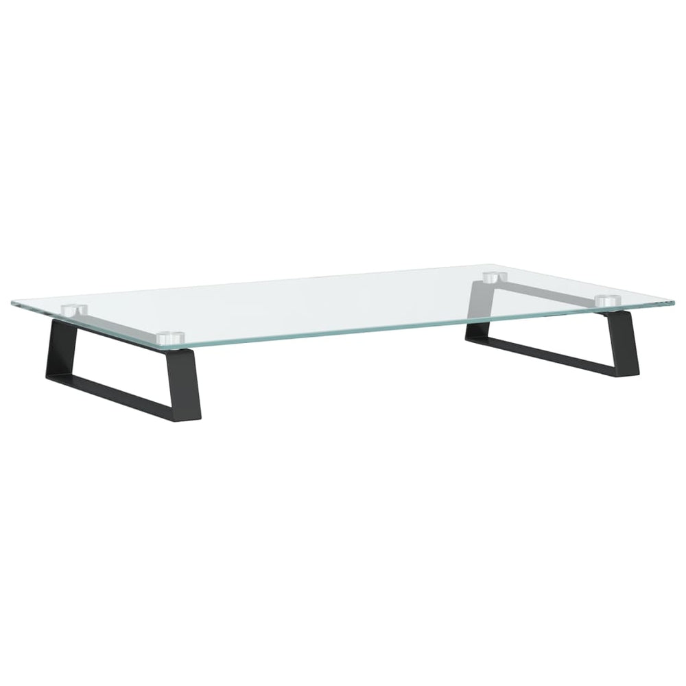 vidaXL Support d'écran noir 60x35x8 cm en verre trempé et métal