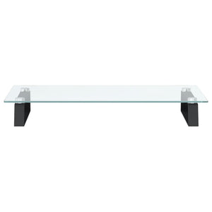 Monitorständer Schwarz Hartglas Metall 60x35 cm