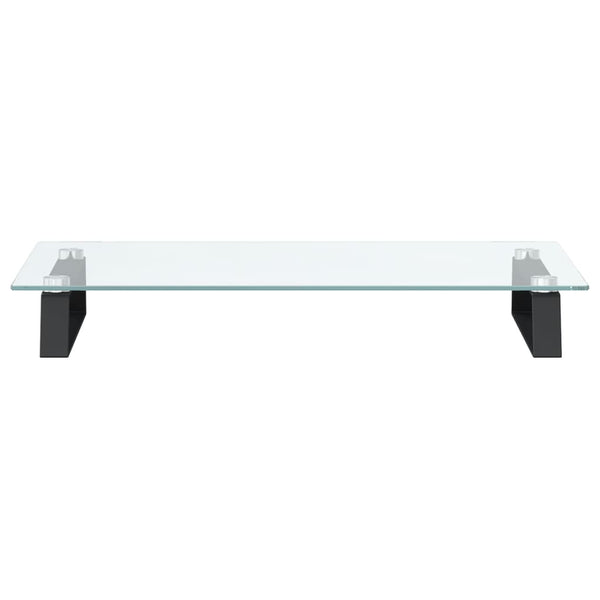 Monitorständer Schwarz Hartglas Metall 60x35 cm