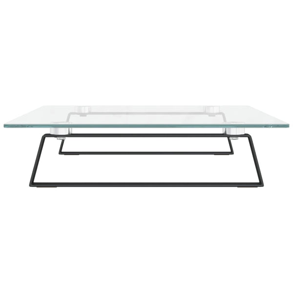 Monitorständer Schwarz Hartglas Metall 60x35 cm