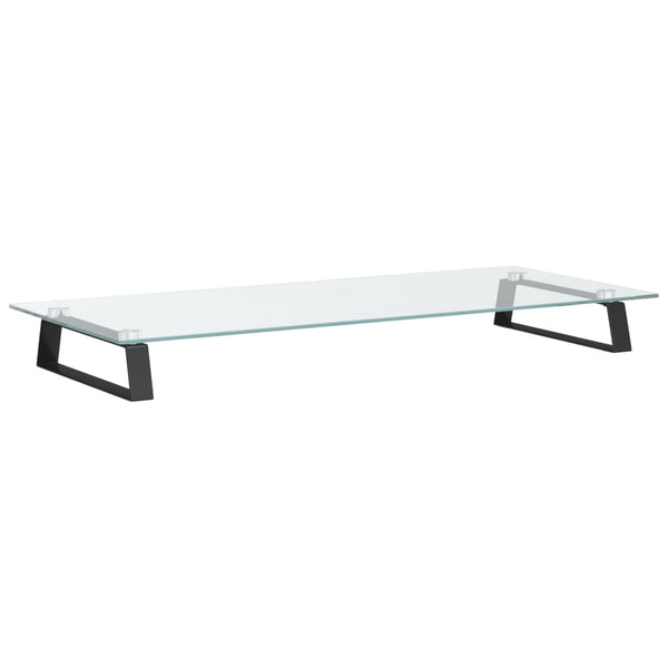 Monitorständer Schwarz 80x35 cm Hartglas