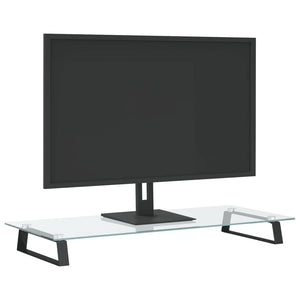 Monitorständer Schwarz 80x35 cm Hartglas
