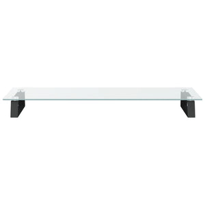 Monitorständer Schwarz 80x35 cm Hartglas