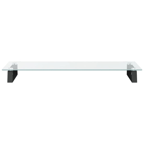 Monitorständer Schwarz 80x35 cm Hartglas