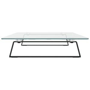 Monitorständer Schwarz 80x35 cm Hartglas
