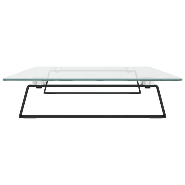 Monitorständer Schwarz 80x35 cm Hartglas