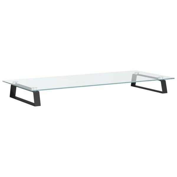 Monitorständer Schwarz 80x35 cm Hartglas