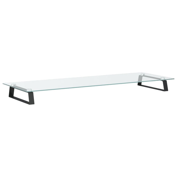 Monitorständer Schwarz 100x35 cm Hartglas Metall