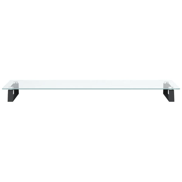 Monitorständer Schwarz 100x35 cm Hartglas Metall