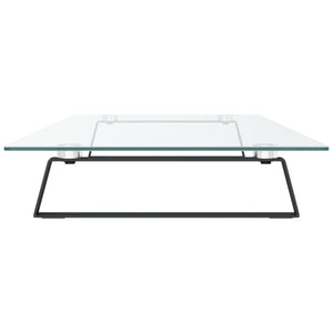 Monitorständer Schwarz 100x35 cm Hartglas Metall