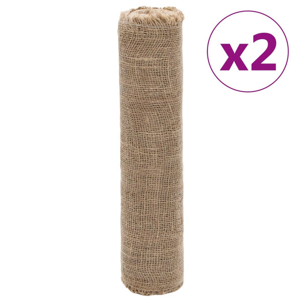 vidaXL Rouleaux de jute 2 pcs 0,5x50 m 100 % jute 200 g/m²