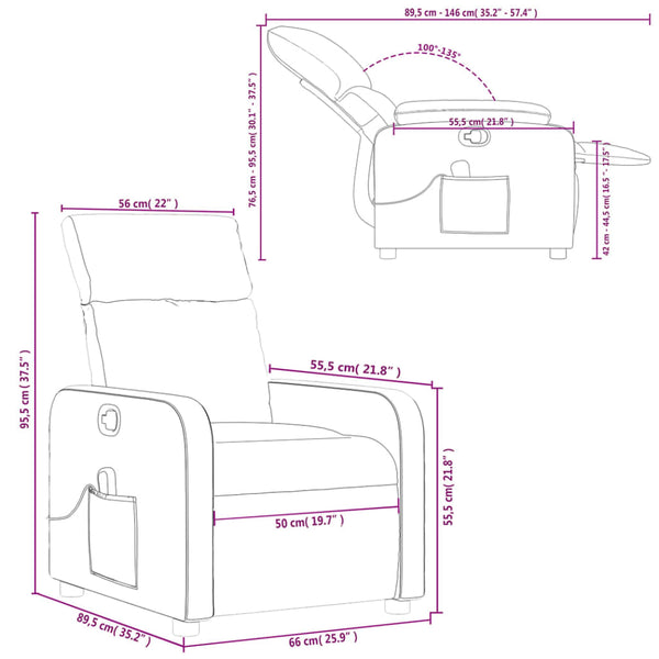 vidaXL Fauteuil de massage relaxant similicuir noir