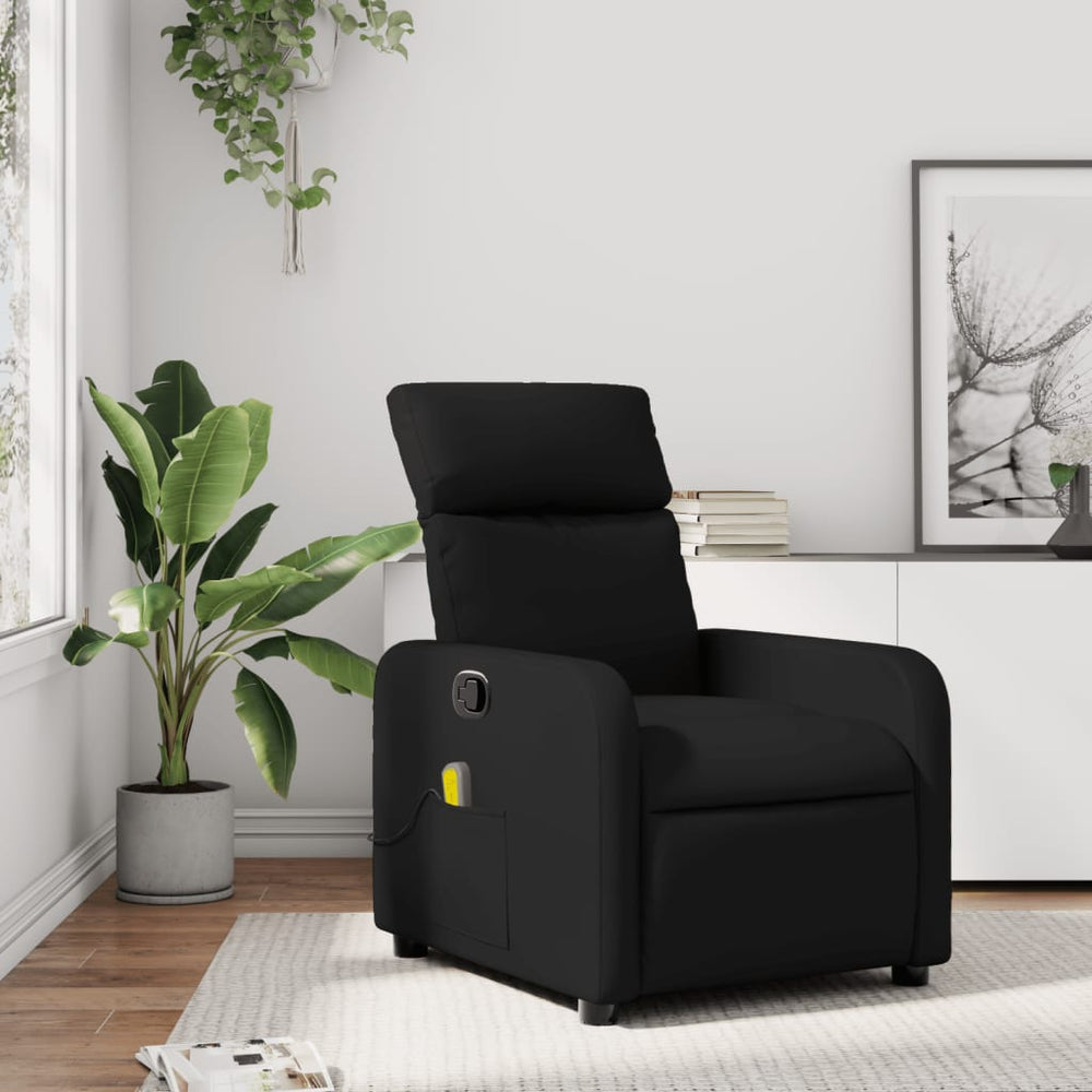 Massage Relaxsessel Schwarz Kunstleder