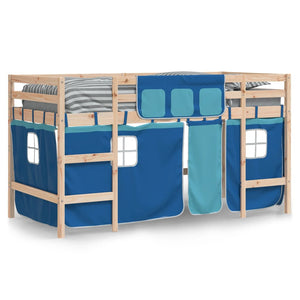 Kinder Hochbett Blau 90x190 cm Kiefer