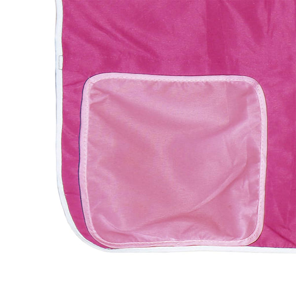 vidaXL Lit surélevé enfant avec rideaux Rose 90x190 cm Bois de pin massif