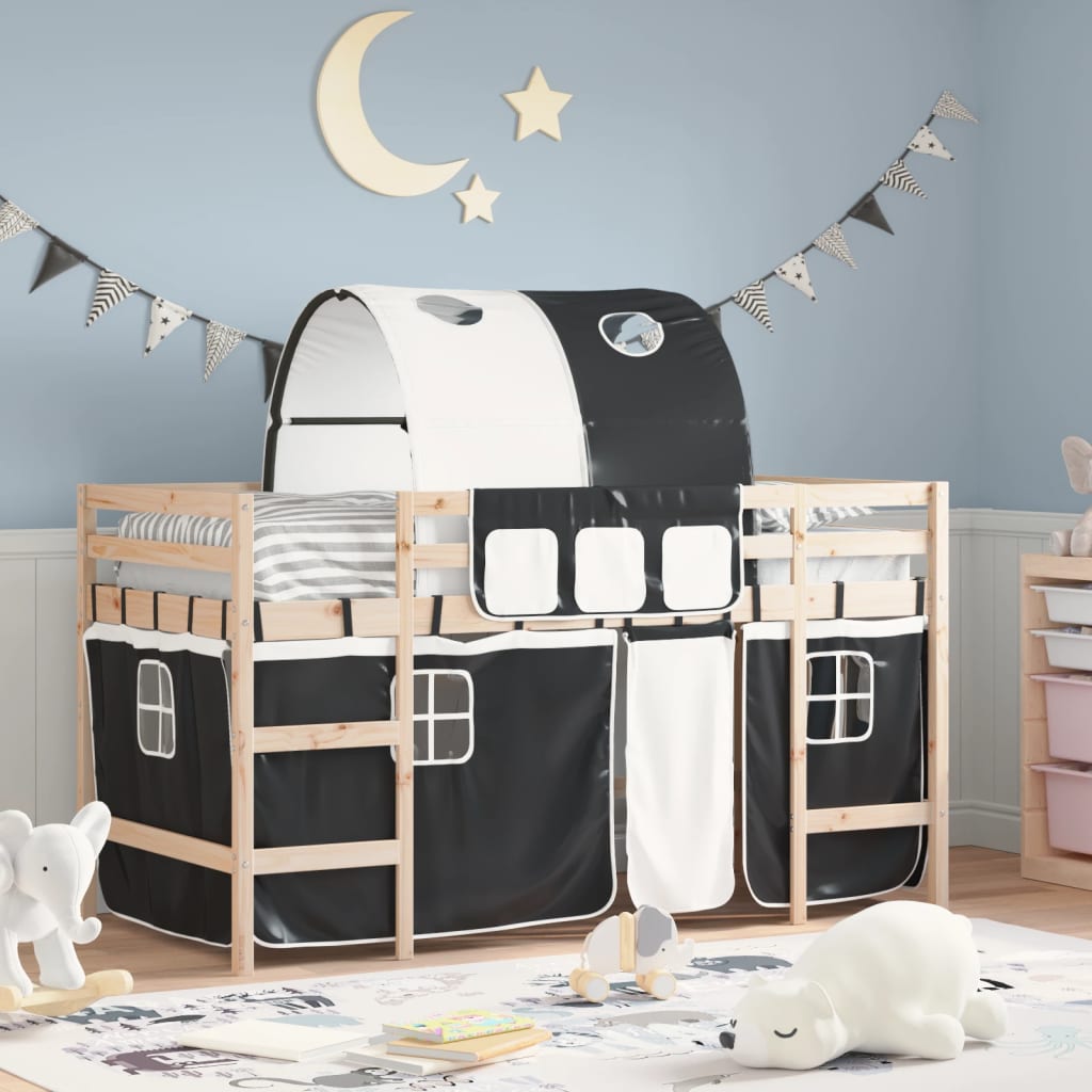 Kinderhochbett mit Tunnel 80x200 cm