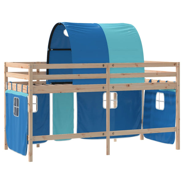 Kinderhochbett mit Tunnel Blau 80x200 cm