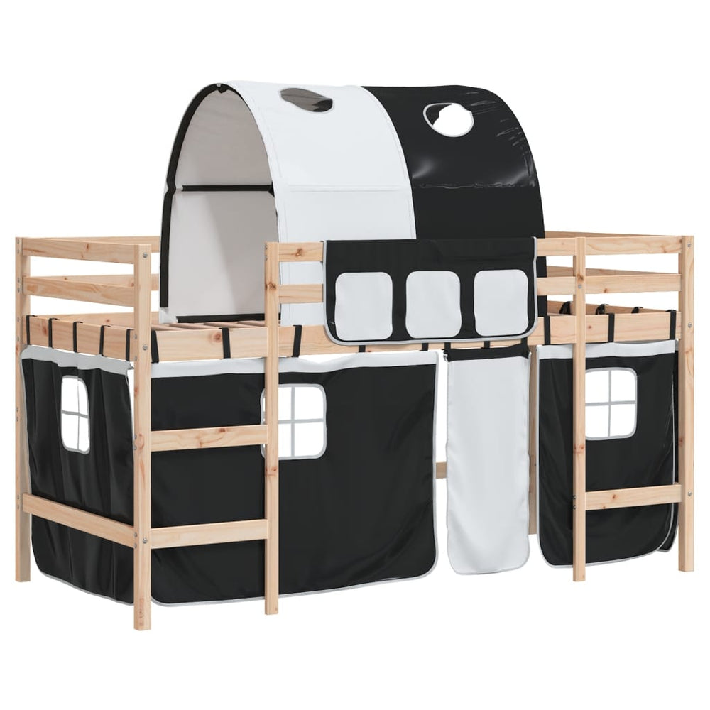 Kinderhochbett mit Tunnel 90x190 cm Kiefer