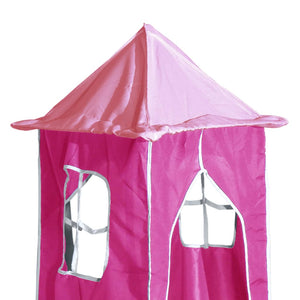 Kinderhochbett mit Turm Rosa 80x200 cm